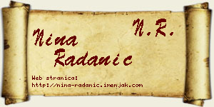 Nina Radanić vizit kartica